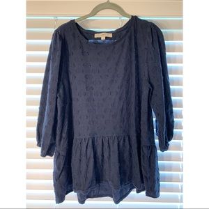 LOFT Clip Dot Peplum Top